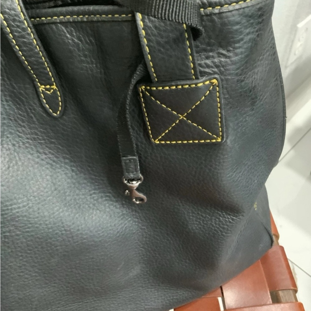 Dooney & Bourke Black Leather Tote with Gold Accents - Picture 14 of 16